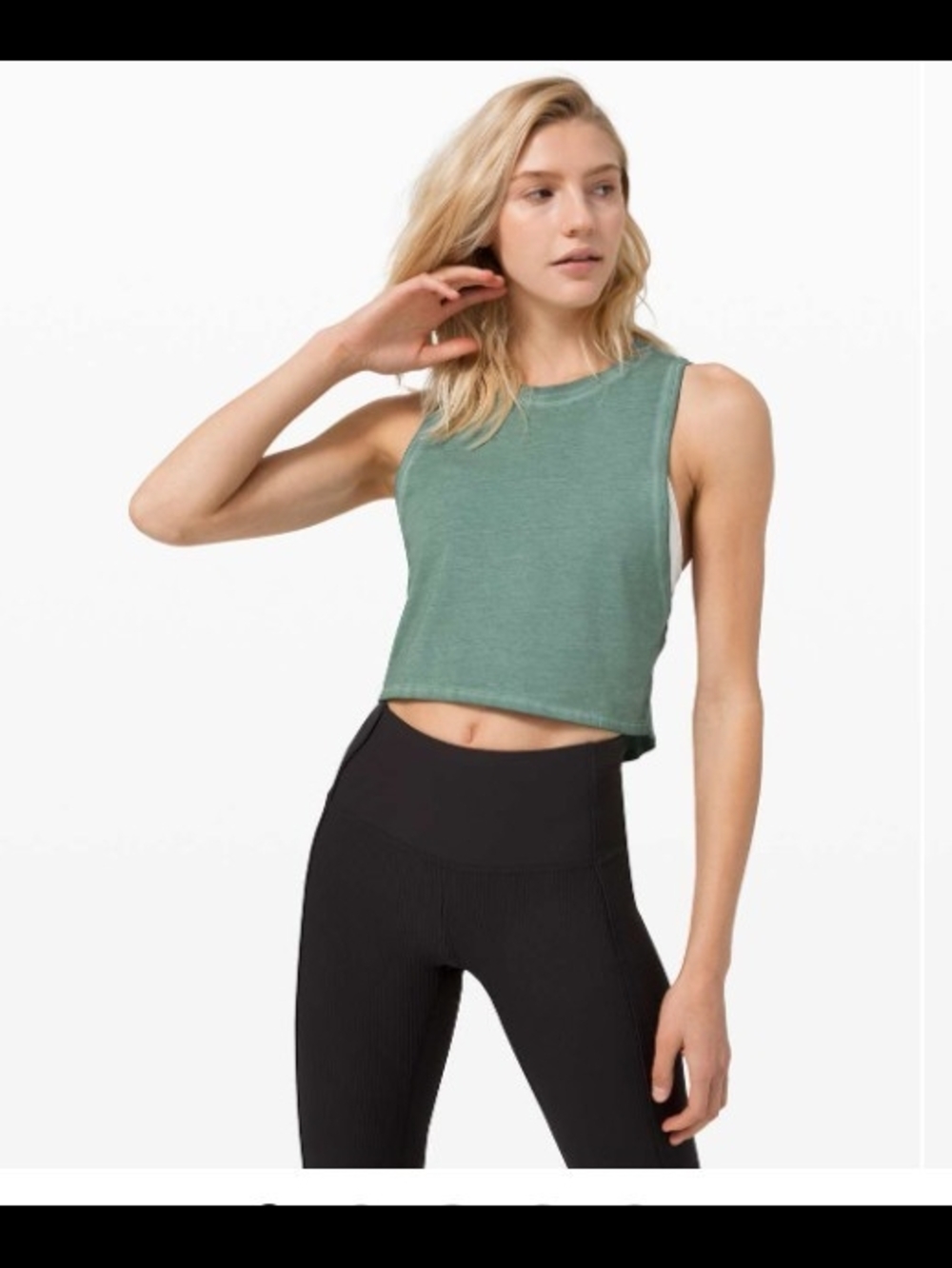 Lululemon Cut Back Crop Tank *Wash/C: Washed Tidewater Teal